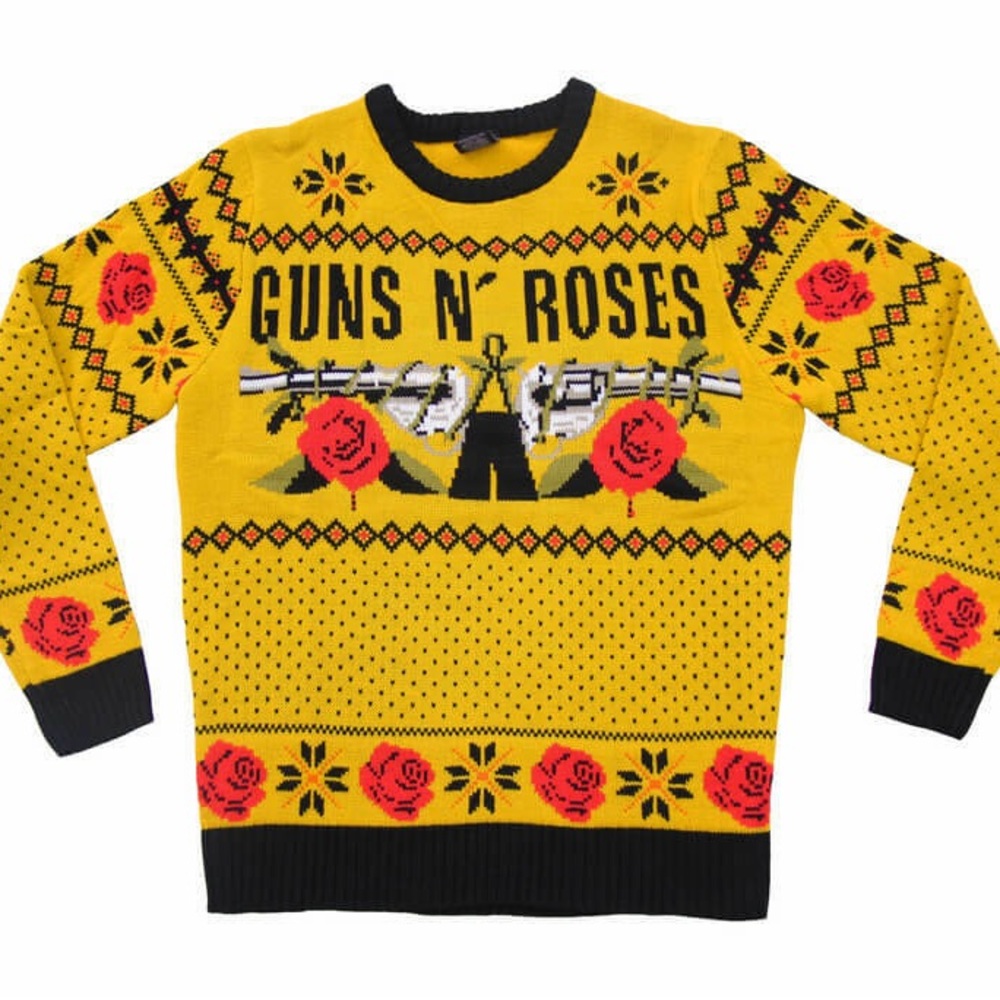 Bravado | Guns N' Roses Knit Long Sleeve Crewneck Unisex Ugly Christmas Sweater